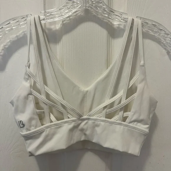 BuffBunny White Strappy Sports Bra - Picture 4 of 6